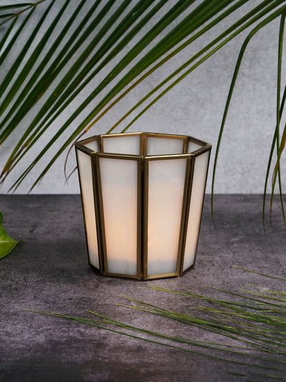 Hexa Linaurea Tealight Candle Holder White - Small