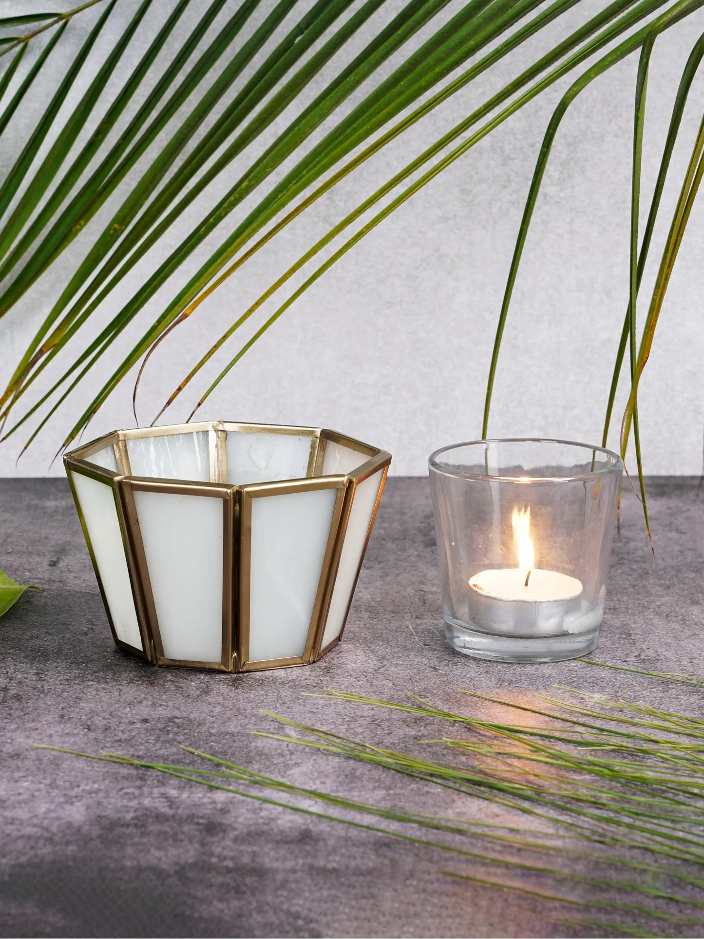 Hexa Linaurea Tealight Candle Holder White - Small