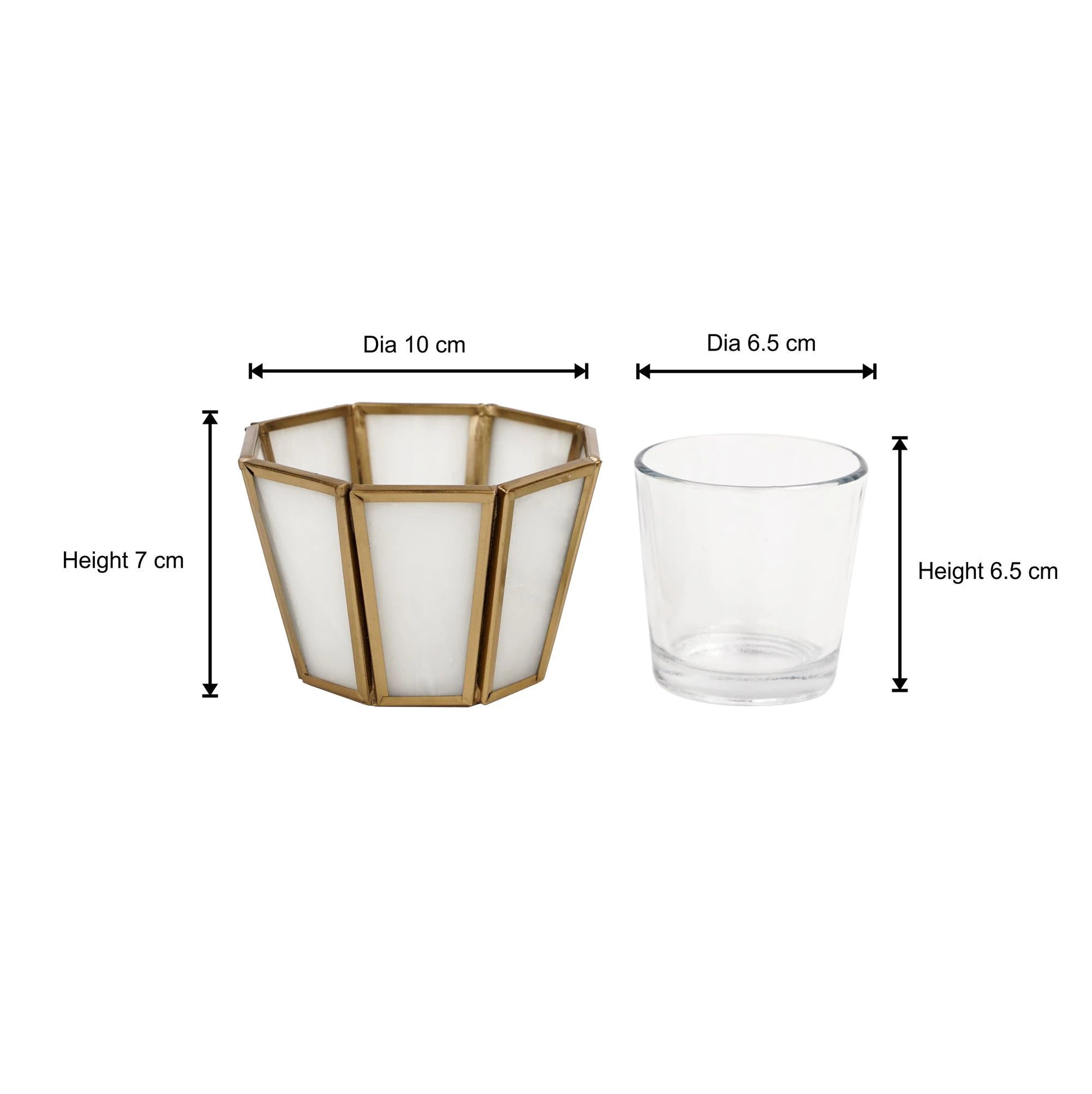 Hexa Linaurea Tealight Candle Holder White - Small