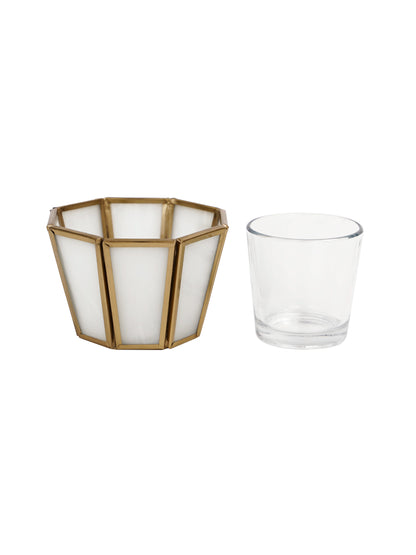 Hexa Linaurea Tealight Candle Holder White - Small