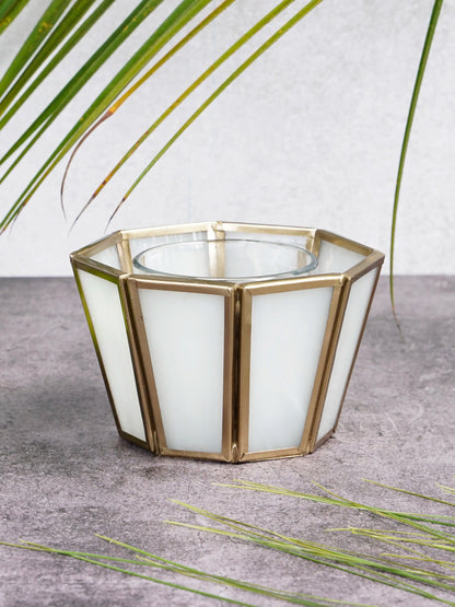 Hexa Linaurea Tealight Candle Holder White - Small
