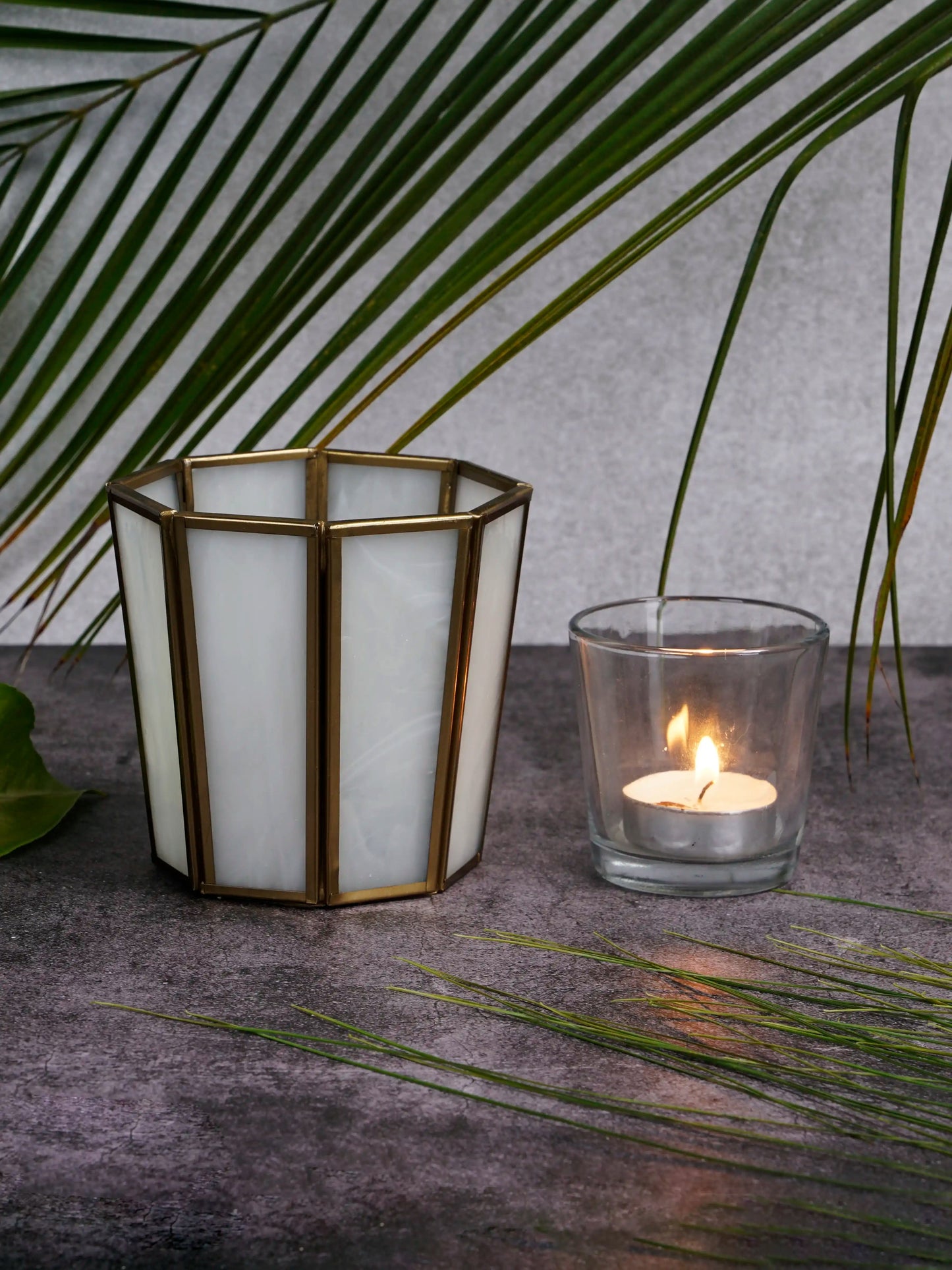 Hexa Linaurea Tealight Candle Holder White - Medium