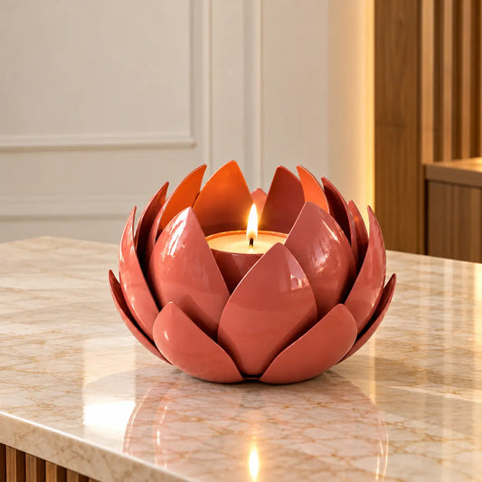 Metal Leaf Tealight Candle – ILLUMEA