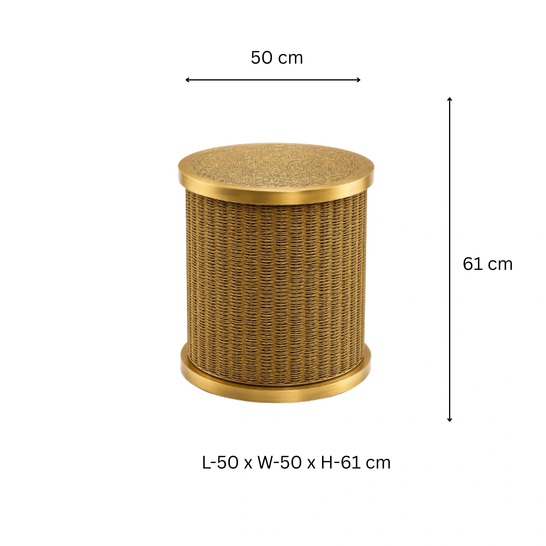 Jute Rattan Side Table