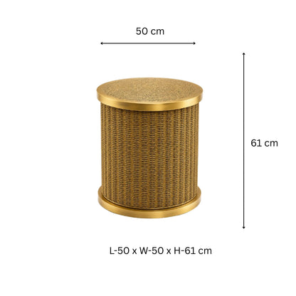 Jute Rattan Side Table