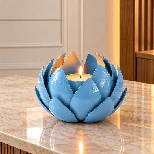 Blue Lotus Metal Leaf Hurricane - ILLUMEA