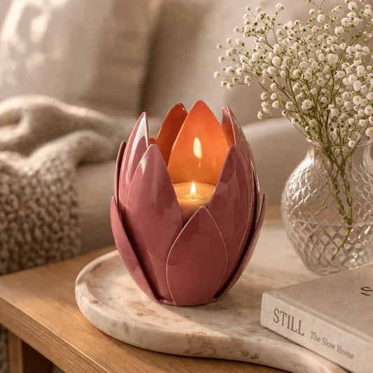 Metal Leaf Tealight Candle – ILLUMEA
