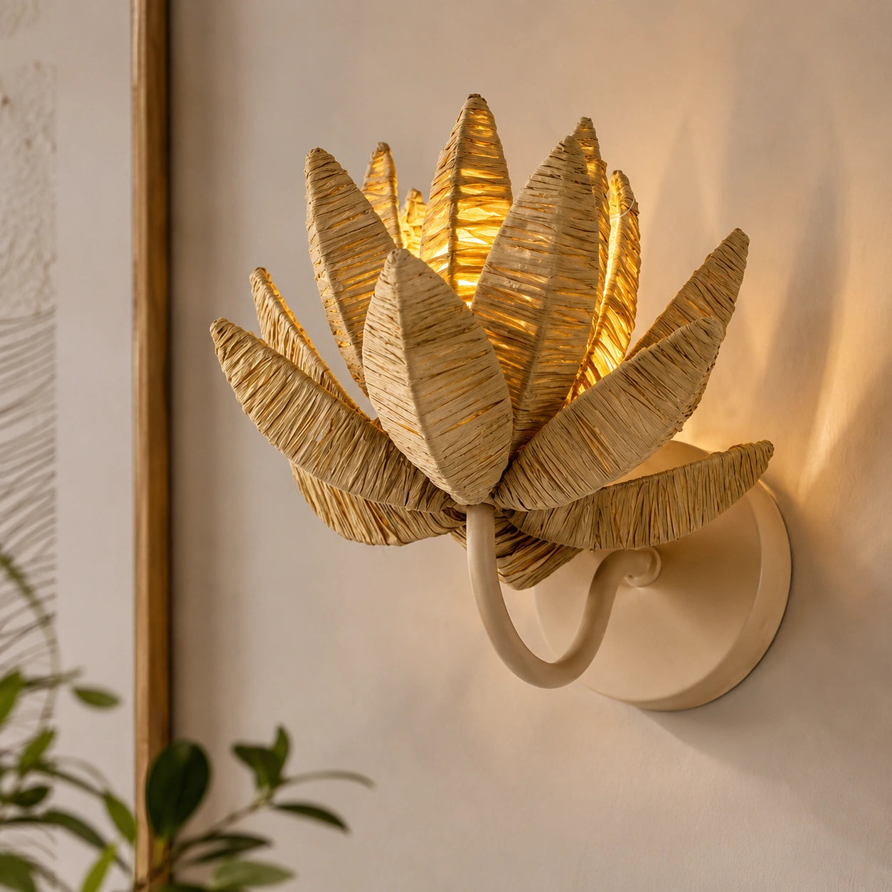 Rafia Flower Wall Lamp - ILLUMEA.