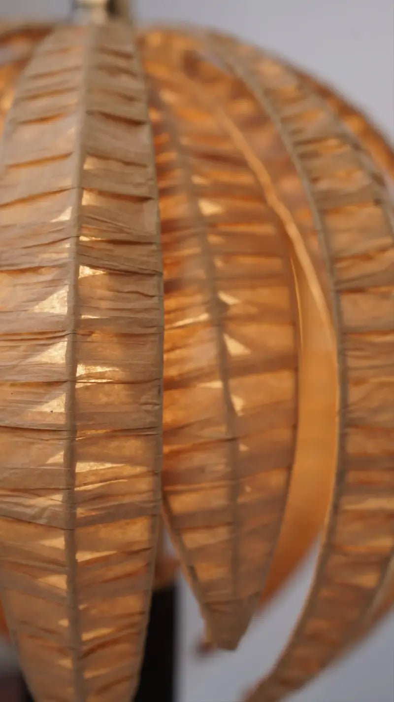 Rafia Shade Wood Table Lamp