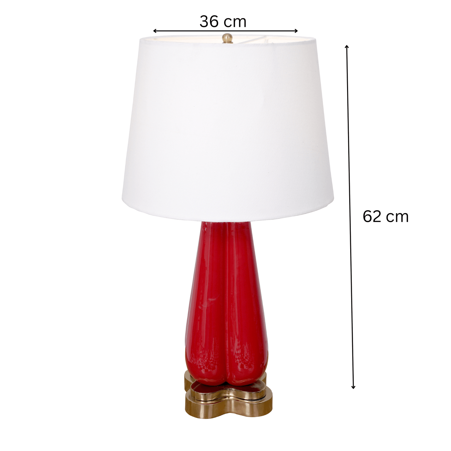 Red Enamel Wooden Table Lamp