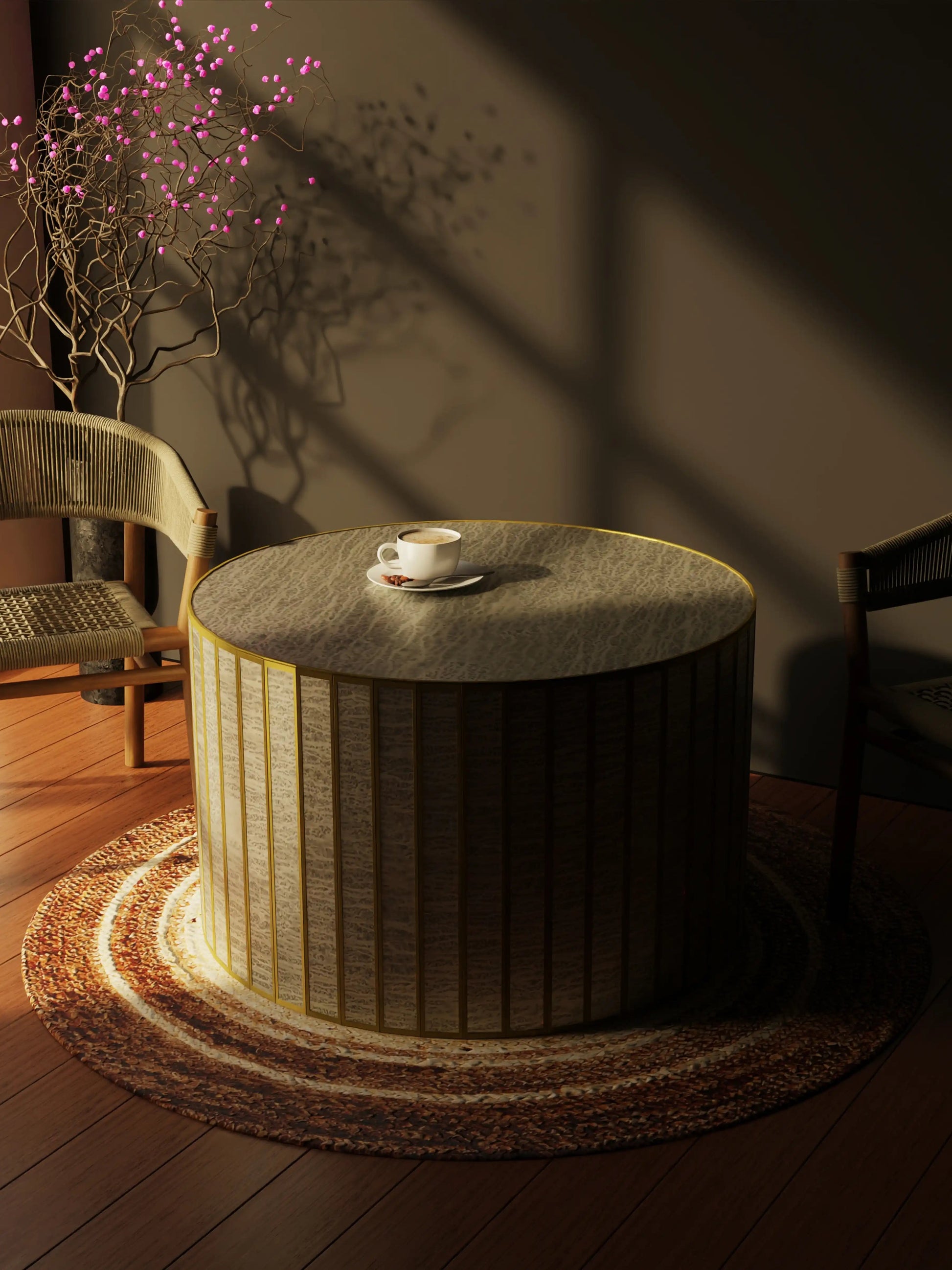Brass Round Liner Table 