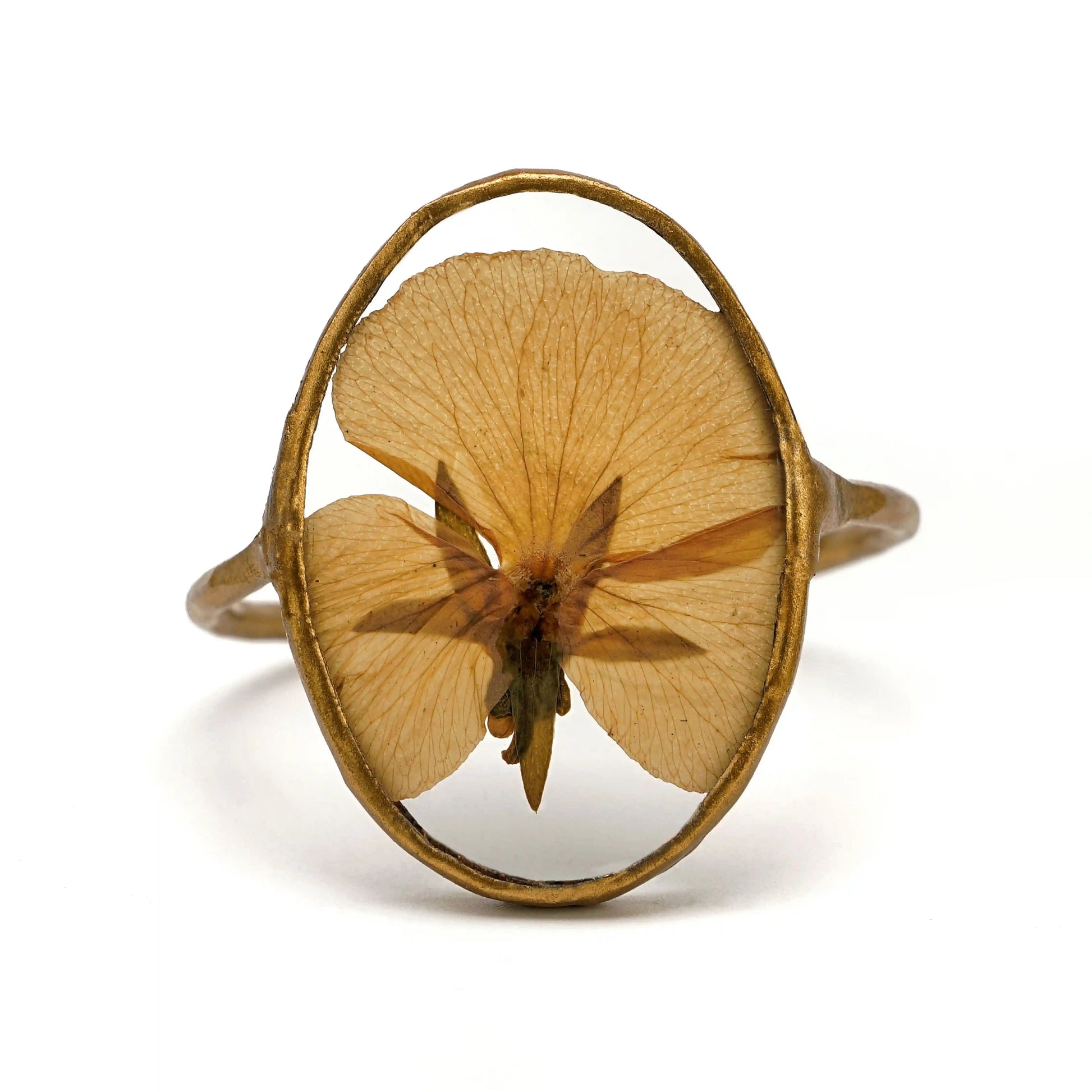 Set of 4 Oval Handmade Dried Pressed Flower Glass Napkin Rings - ILLUMEANapkin Ring