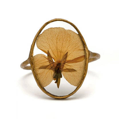 Set of 4 Oval Handmade Dried Pressed Flower Glass Napkin Rings - ILLUMEANapkin Ring