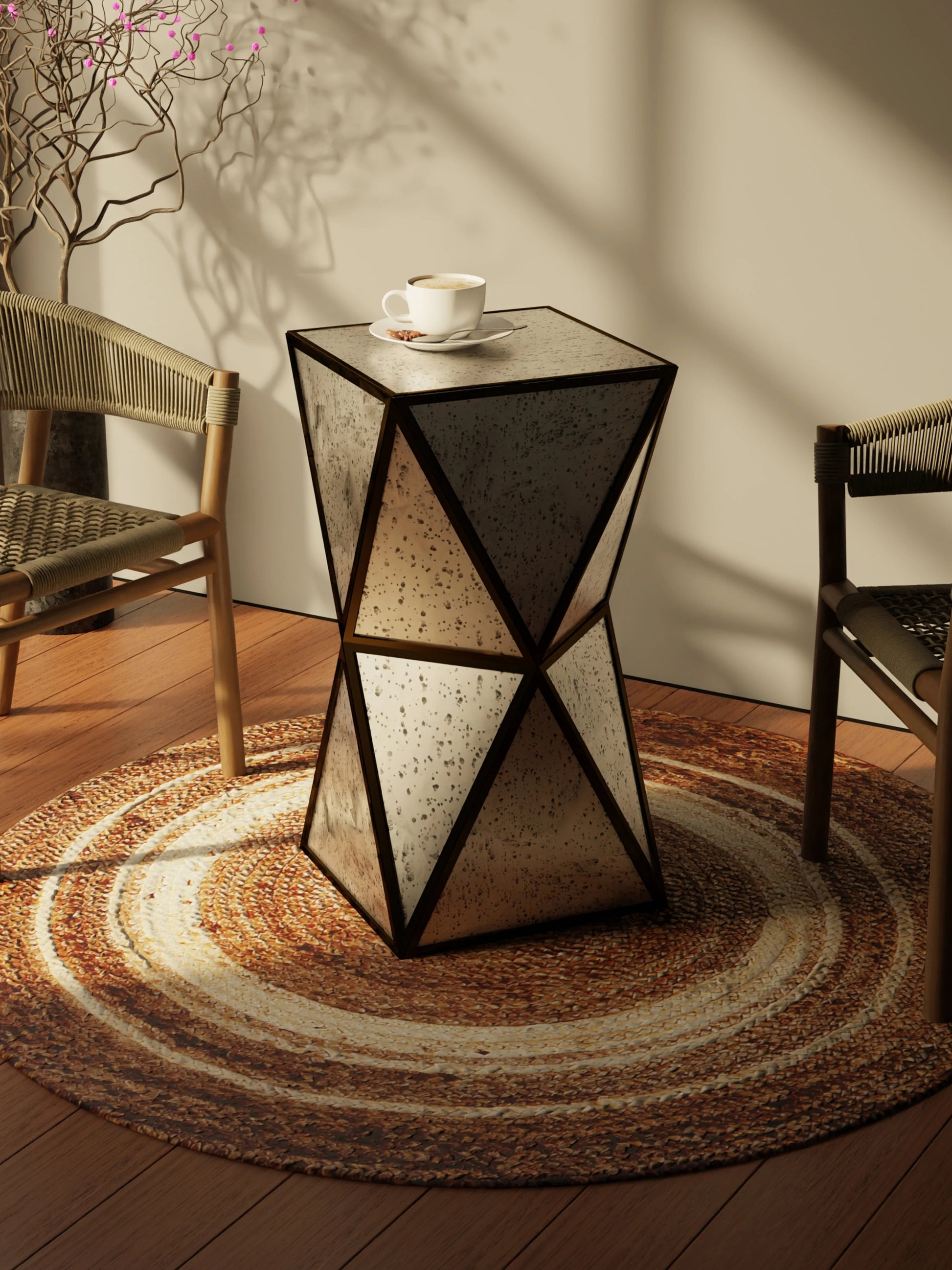 Square and Geometric Diamond Table