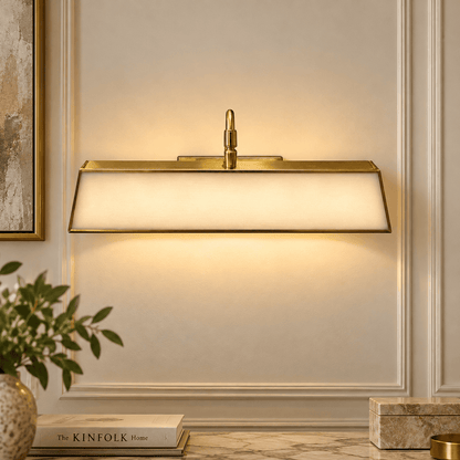 Elegant brass rectangular wall lamp, luxury lighting fixture, premium brass wall lamp design