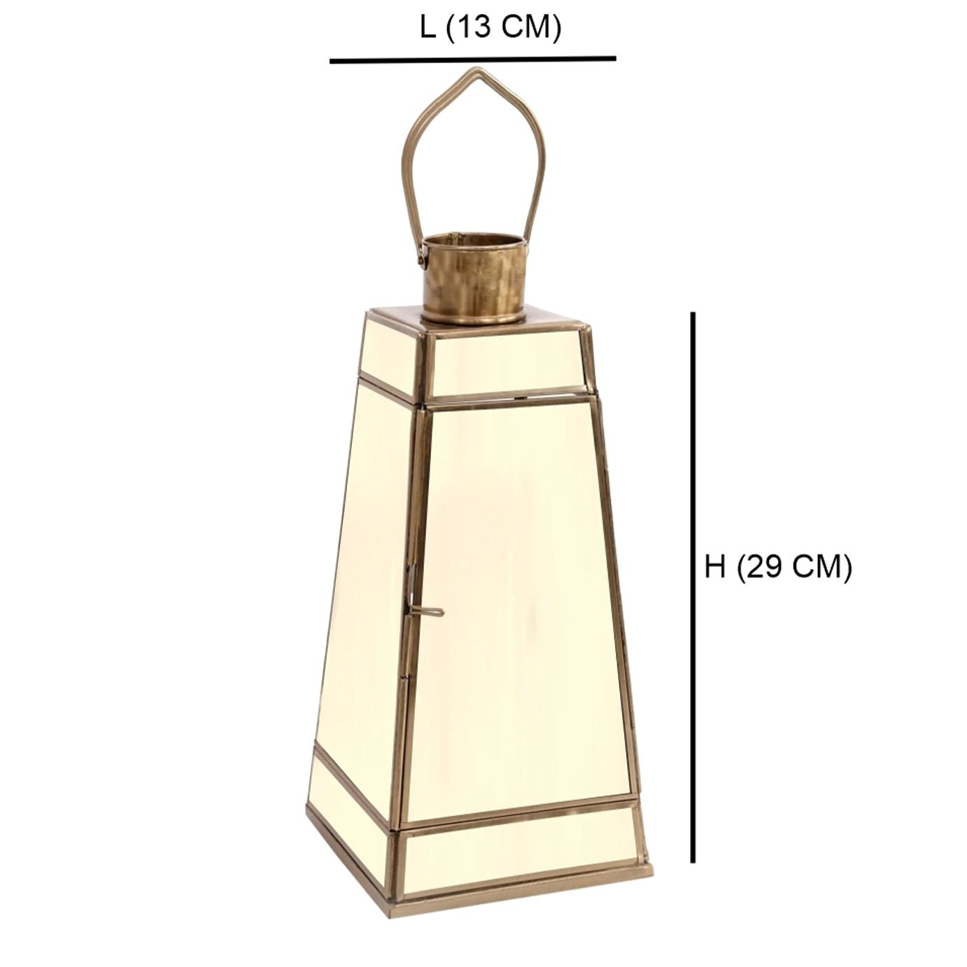 Taper Lantern White Glass - Medium