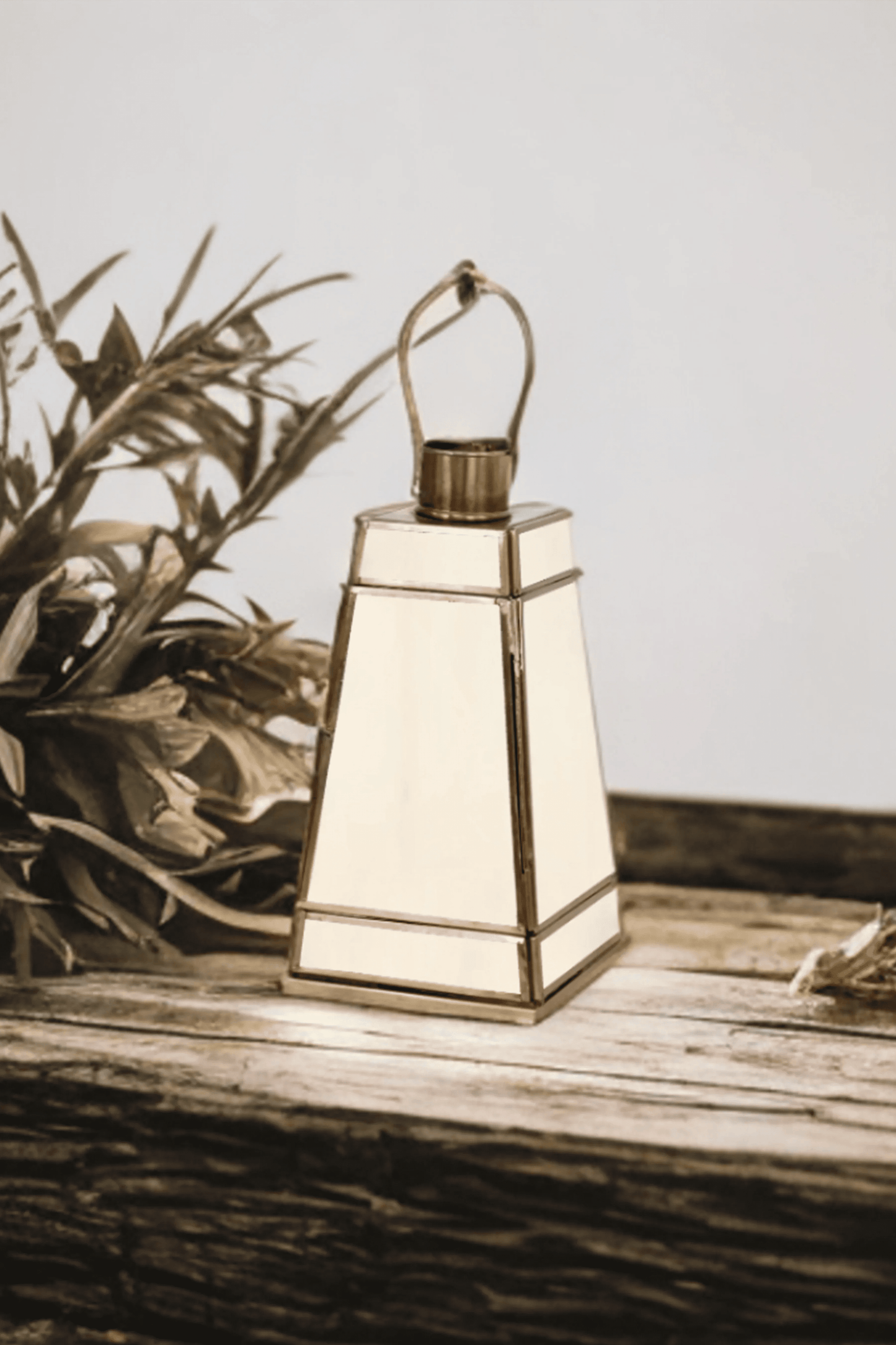 Taper Lantern White Glass - Small