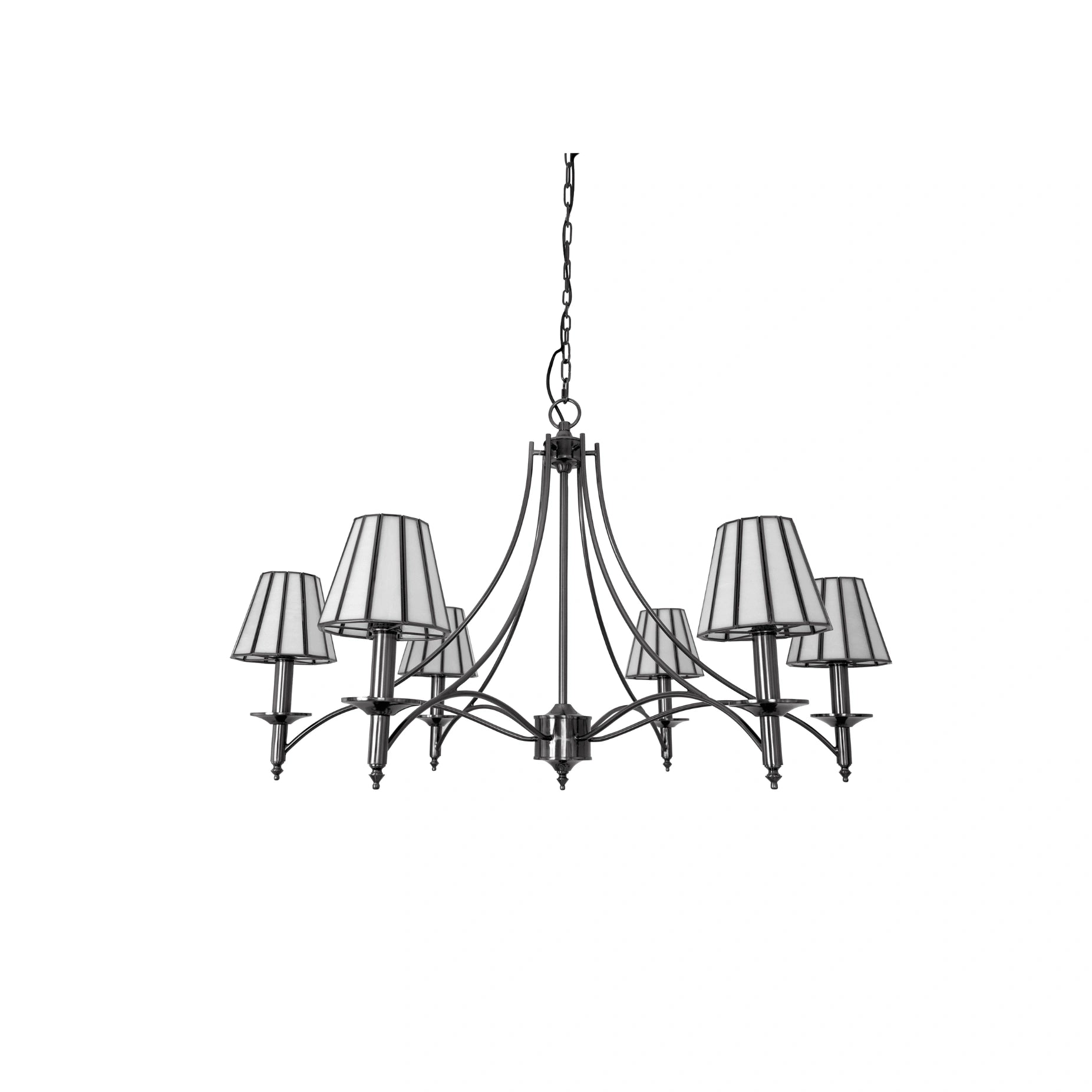 Taper Strip 6 Shade Chandelier