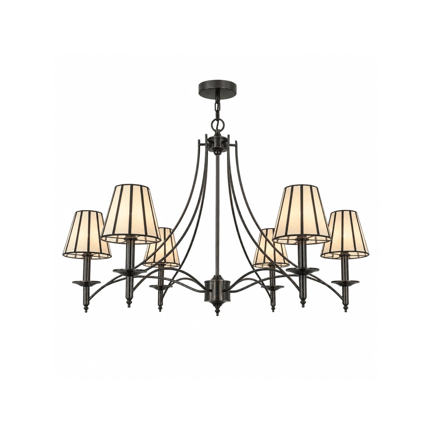 Taper Strip 6 Shade Chandelier