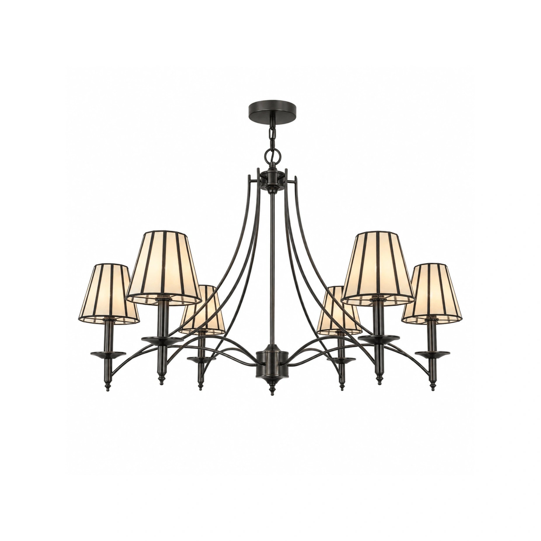 Taper Strip 6 Shade Chandelier