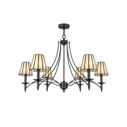 Taper Strip 6 Shade Chandelier