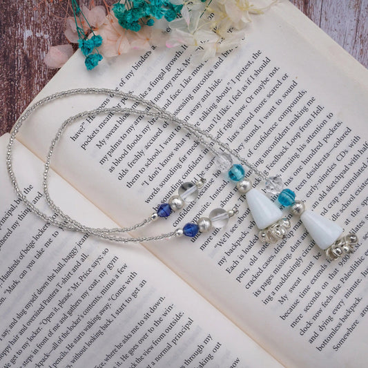 White Glass Beads Bookmark - ILLUMEA.