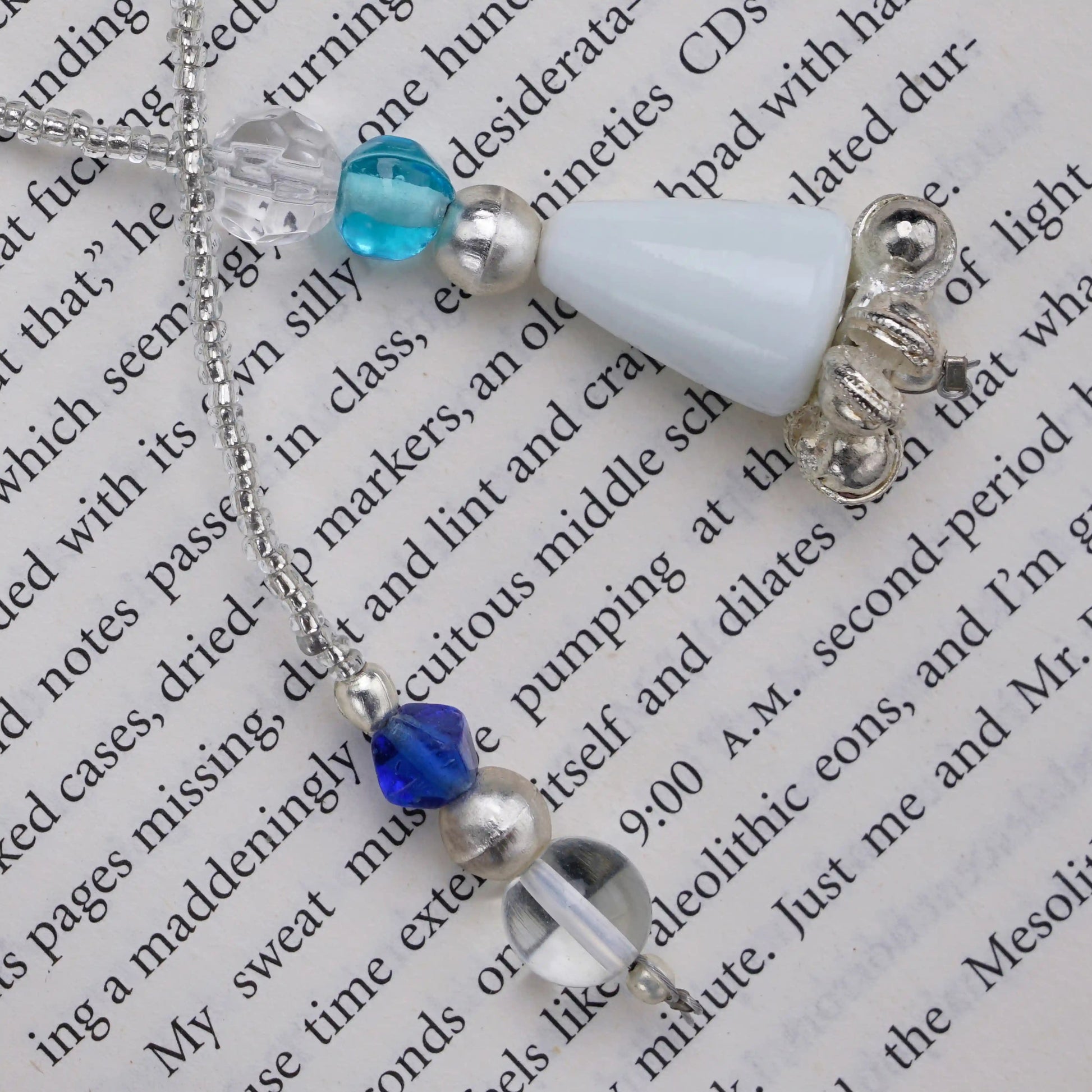 White Glass Beads Handmade Bookmark - ILLUMEABookmark