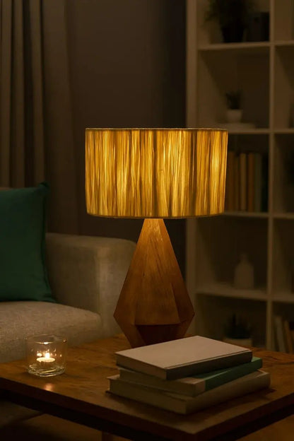 Wood Base Table Lamp