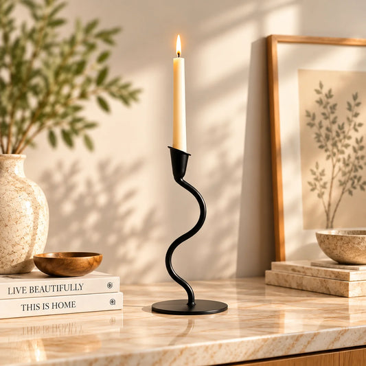 Luxurious black tealight candle emitting a soft, elegant glow perfect for sophisticated ambiance